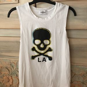 Soulcycle LA White Skull Tank
